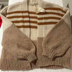 Striped Beige and Brown Women's Sweater
